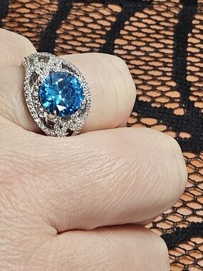 Neon Blue Apatite Ring SZ 7